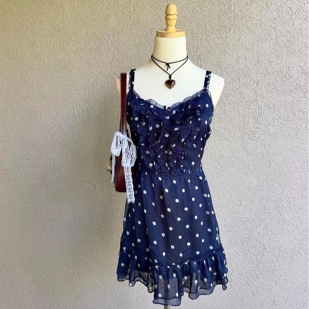 Vintage Y2K Abercrombie & Fitch Polka Dot Mini Dress Size Medium